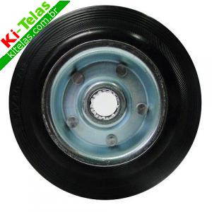 RODA MACI&Ccedil;A DE BORRACHA COM ARO DE METAL ROLAMENTADO - 200MM - DTOOLS