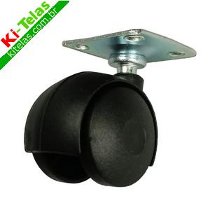 RODIZIO DE PVC COM BASE DE METAL - PEQUENO - PRETO - PADR&Atilde;O