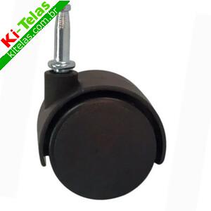 RODIZIO DE PVC COM PINO DE METAL - 4CM - PRETO - PADR&Atilde;O