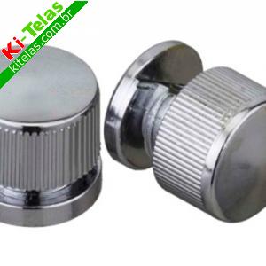 SUPORTE PARA ESPELHO BOT&Atilde;O FRANC&Ecirc;S PL&Aacute;STICO CROMADO - 18MM - 4 PE&Ccedil;AS - PADR&Atilde;O
