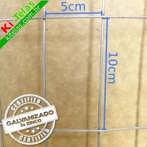 TELA SOLDADA - MALHA 5X10CM - FIO 1,65MM - 1,80M - KI-TELAS