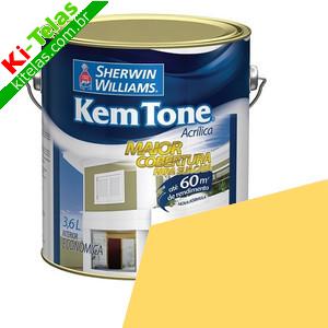 TINTA ACRILICA - KEM TONE - AMARELO CAN&Aacute;RIO - GAL&Atilde;O 3,6 LITROS - SHERWIN WILLIAMS