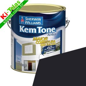 TINTA ACRILICA - KEM TONE - PRETO - GAL&Atilde;O 3,6 LITROS - SHERWIN WILLIAMS
