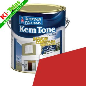 TINTA ACRILICA - KEM TONE - VERMELHO CEREJA - GAL&Atilde;O 3,6 LITROS - SHERWIN WILLIAMS