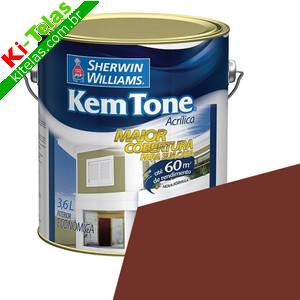 TINTA ACRILICA - KEM TONE - VERMELHO R&Uacute;STICO - GAL&Atilde;O 3,6 LITROS - SHERWIN WILLIAMS