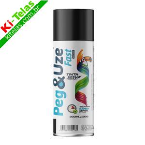 TINTA SPRAY - PRETO BRILHO - 300ML - PEG & UZE