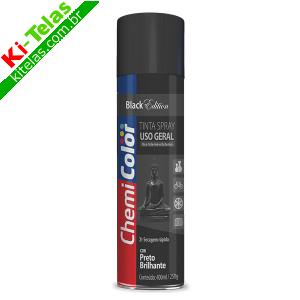 TINTA SPRAY PRETO BRILHO 400ML - CHEMICOLOR