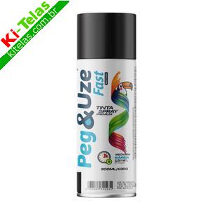 TINTA SPRAY - PRETO FOSCO - 300ML - PEG & UZE