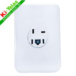 TOMADA DE EMBUTIR P/ TELEFONE - 1 JACK - BRANCA - INTERNEED