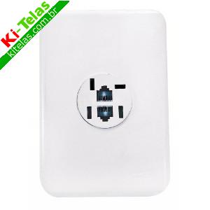 TOMADA DE EMBUTIR P/ TELEFONE - 2 JACK - BRANCA - INTERNEED