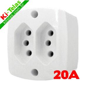 TOMADA DUPLA 20A - SOBREPOR - ILUMI