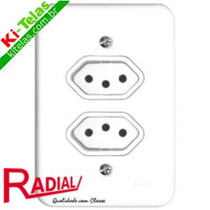 TOMADA DUPLA - BRANCA - POLLAR - 2P+T - 10A/250V - RADIAL