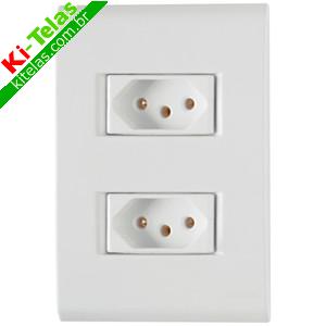 TOMADA DUPLA - 2 X 2P+T - 10A/250V - LINHA LIZ - TRAMONTINA