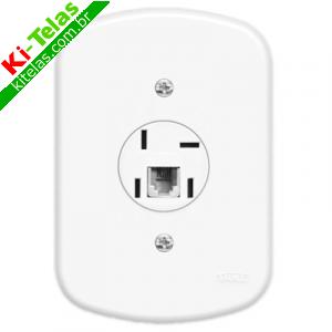 TOMADA TELEFONE COM CONECTOR RJ11 - 2 VIAS - BLANC - FAME