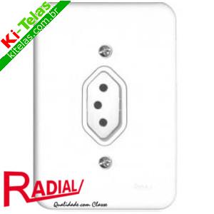 TOMADA SIMPLES - BRANCA - POLLAR - 2P+T - 10A/250V - RADIAL