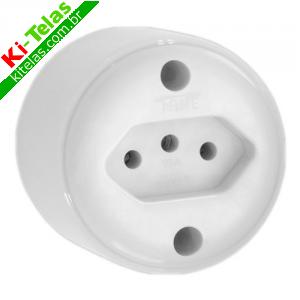 TOMADA SOBREPOR REDONDA - CINZA - 2P+T - 20A/250V - FAME