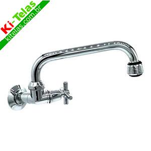 TORNEIRA PAREDE - ABS CROMADO - HORIZONTAL - GIRAT&Oacute;RIA - 1/2" - DIFF