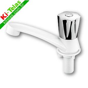 TORNEIRA LAVAT&Oacute;RIO MODELO PLUS - BRANCO COM CROMADO - HERC