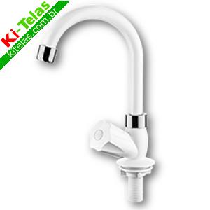 TORNEIRA PARA LAVAT&Oacute;RIO BICA ALTA BALC&Atilde;O MODELO PLUS - BRANCO COM CROMADO - HERC