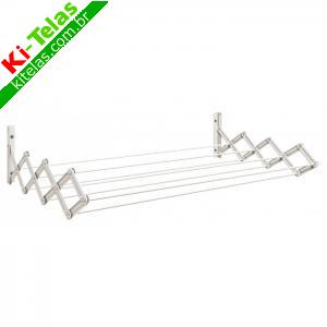 VARAL SANFONADO DE PAREDE COM 7 VARETAS - 80CM - SECALUX